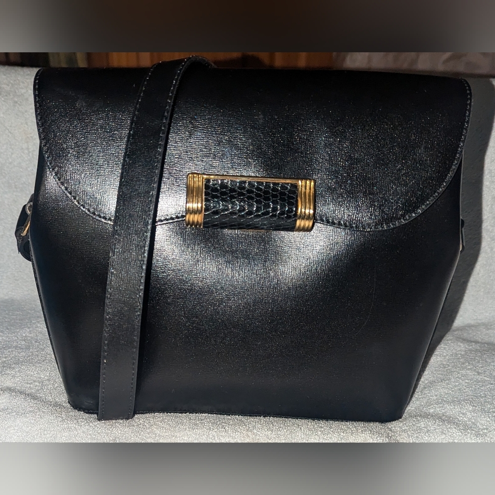 Luana for Harrods black leather crossbody bag.